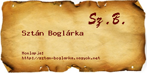 Sztán Boglárka névjegykártya
